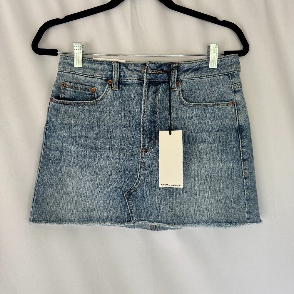 Mica Denim High Rise Mini Skirt Light Wash Small New with Tags - 0419